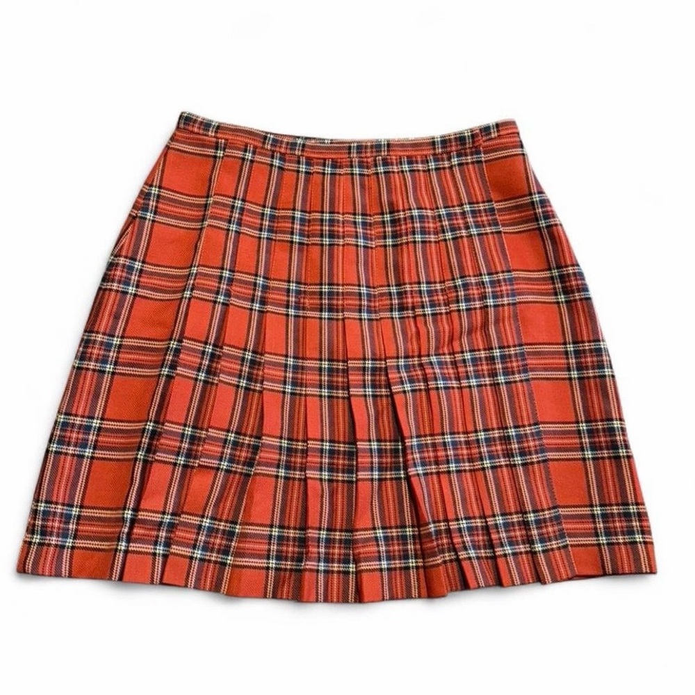 The Limited Red and Black Plaid A-Line Skirt